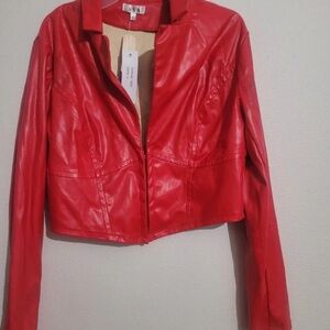 Saba Scarlet Leather Jacket